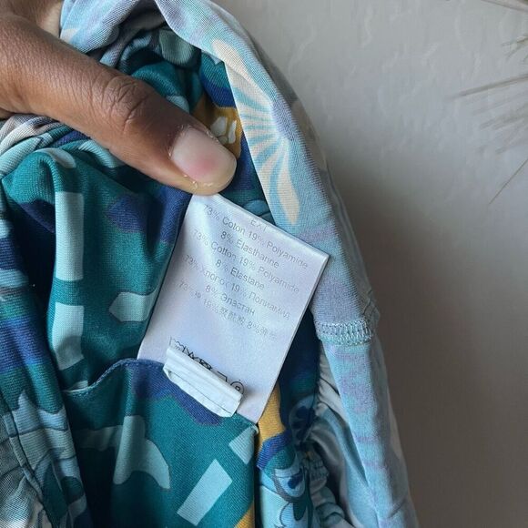 La DoubleJ Dress Pimento Blue Printed V-Neck Short Sleeve Maxi Dress Size XS - Picture 12 of 13